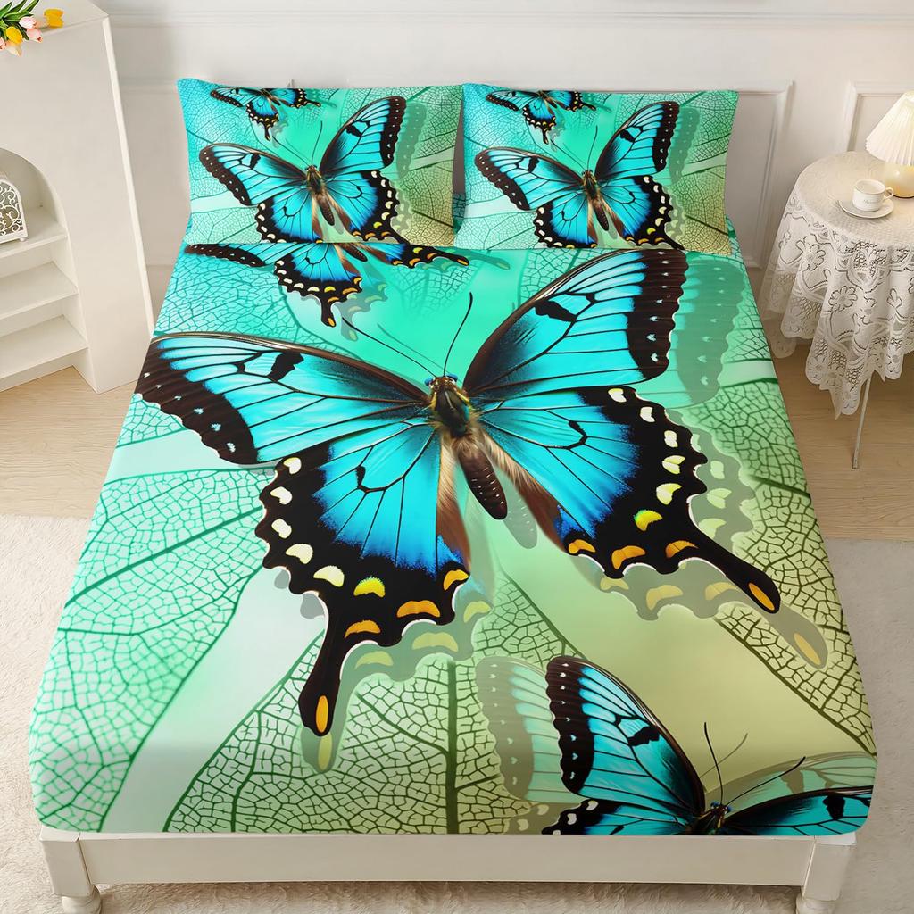 Beautiful Butterfly Pattern Mattress Three-Piece Digital Printing Bedding Mattress Three-Piece Set Small And Fresh