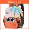 Kids Nylon School Backpack With Expandable Space And Adorable Cartoon Motif