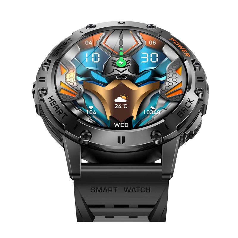 K65 Smart Watch Amoled Screen LED Flashlight Men Bluetooth Call Sports Fitness Tracker Health Monitor Smartwatch