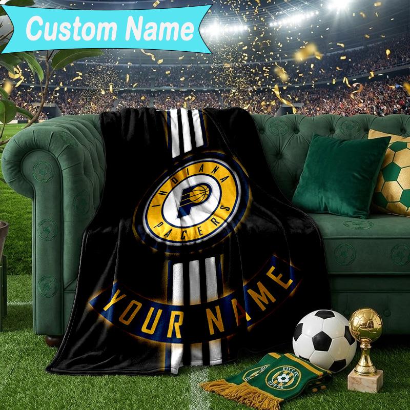Custom Name Blanket basketball Pacers Neon Art Blanket Bedding Blanket for Travel, Camping, Living Rooms, Offices, Sofas, Fan Christmas gift