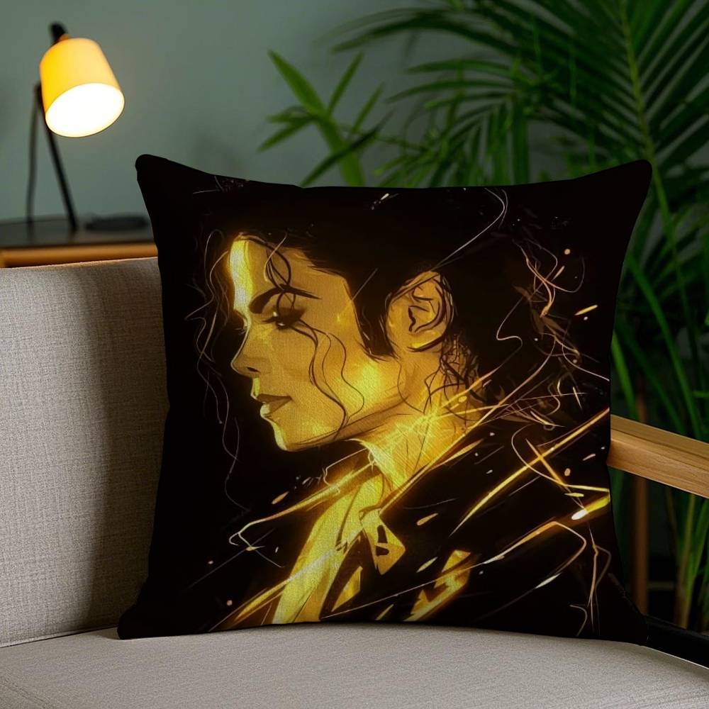 The King of Pop Michael Jackson-A Pillow Case Anti-dustmite Pillowcase Invisible Zipper Silky Short Plush Sofa Cushion Cover
