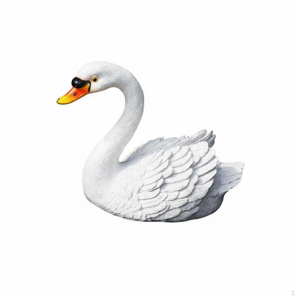 Buoyant Swan Statue Resin Material Figurine Weatherproof for Landscape Designers,