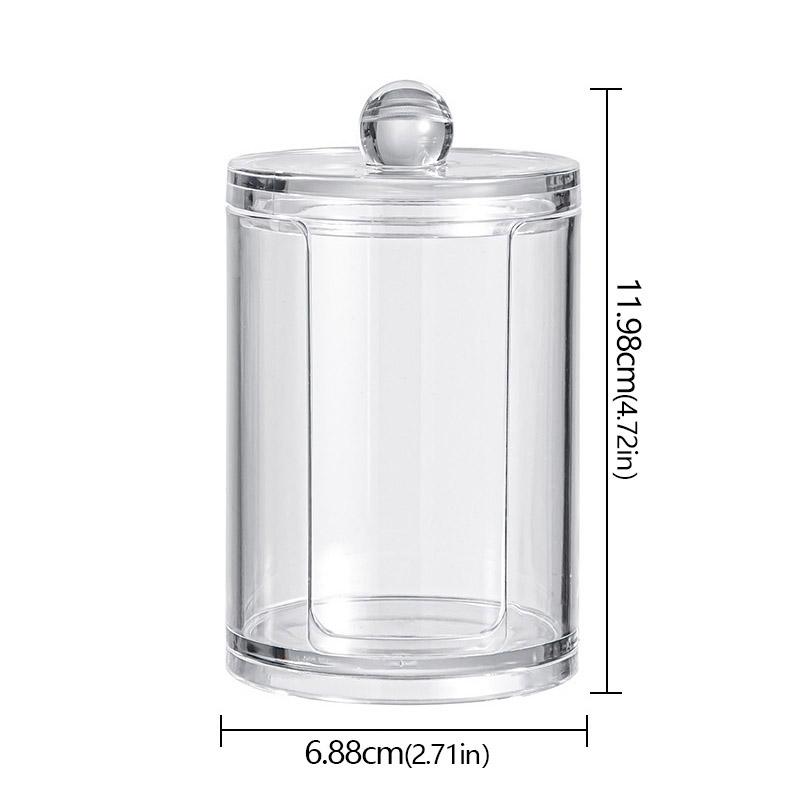 Acrylic Transparent Storage Box Large Capacity Easy To Clean Dust-Proof Cotton Swabs Makeup Cloths Dental Floss Storage Tube