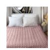 Braided Effect Microfiber Bedspread 240 X 220 Cm Pink