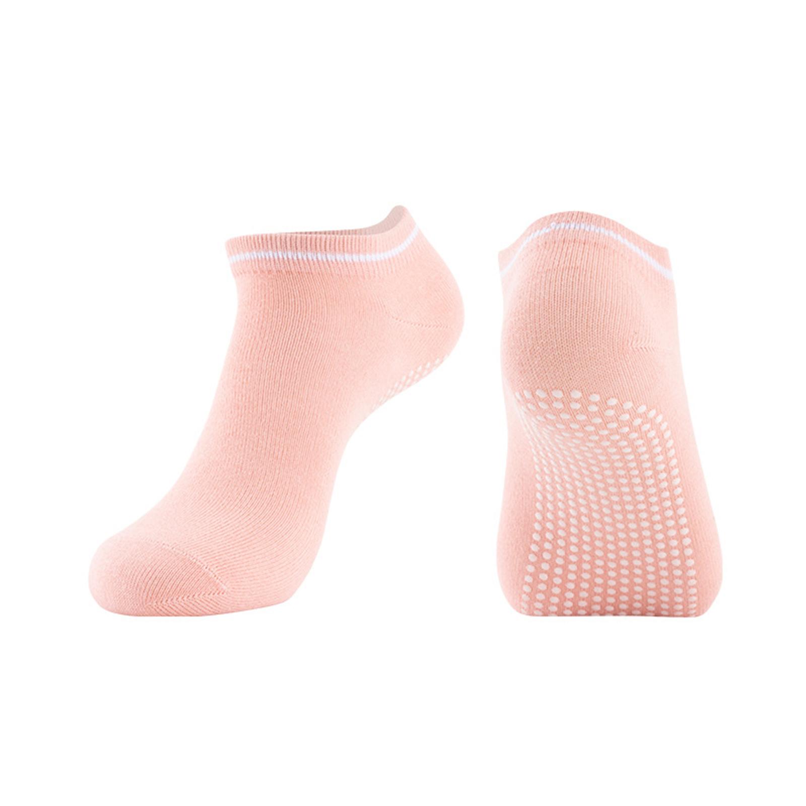 

Ladies Non Slip Yoga Socks with Grip Dots for Pilates and Fitness Floor Exercise Lightweight Breathable Low Cut Ankle Socks for Women One Size рожевий