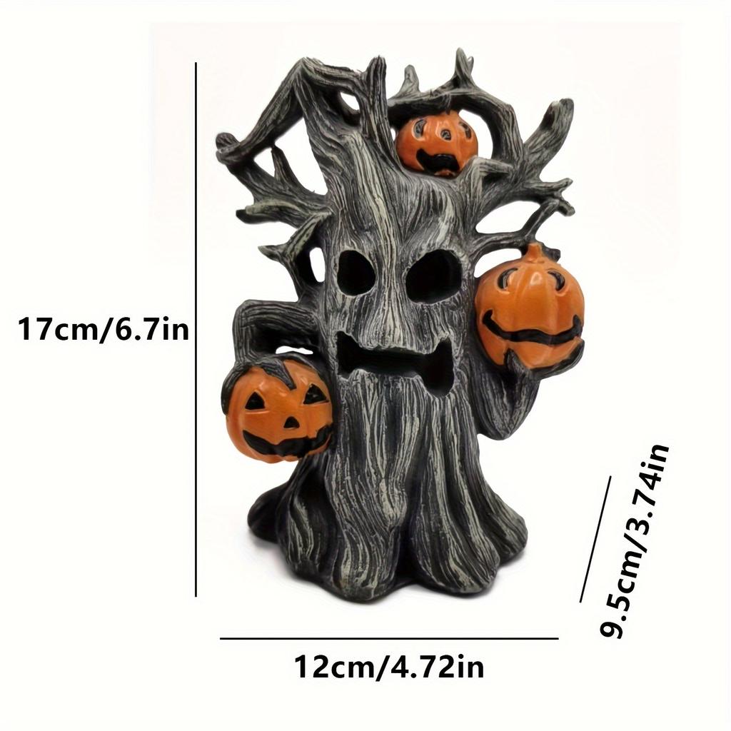 Halloween Pumpkin Tree Monster Figurine,Vintage Resin Statue for Home,Office Decor, Perfect for Holiday Display for Christmas,halloween decorations