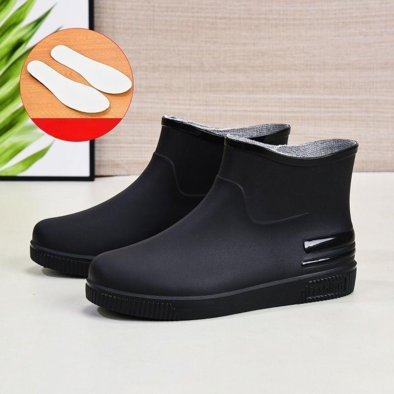 Send Insoles, Fashion Rain Boots, Women's Low-cut Waterproof Shoes, Plus Velvet Warm Rain Boots, Non-slip Rubber Boots