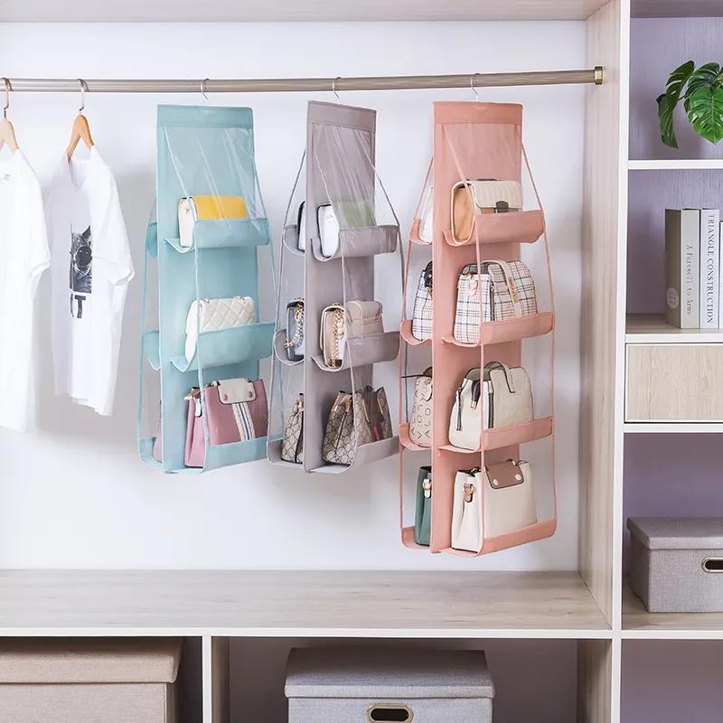 Multi-layer Bag Storage Bag Waterproof Bag Wardrobe Hanging Leather Bag Finishing Bag Female Bag Storage Bag Wardrobe Handbag Purse Hanging Bag