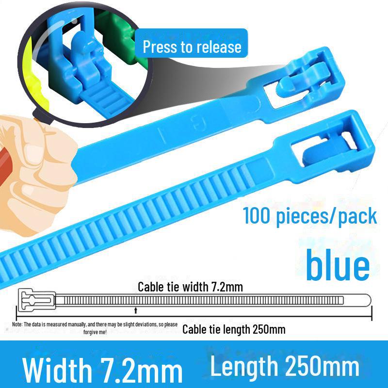 Reusable Nylon Cable Tie with Square Head, Black & White
