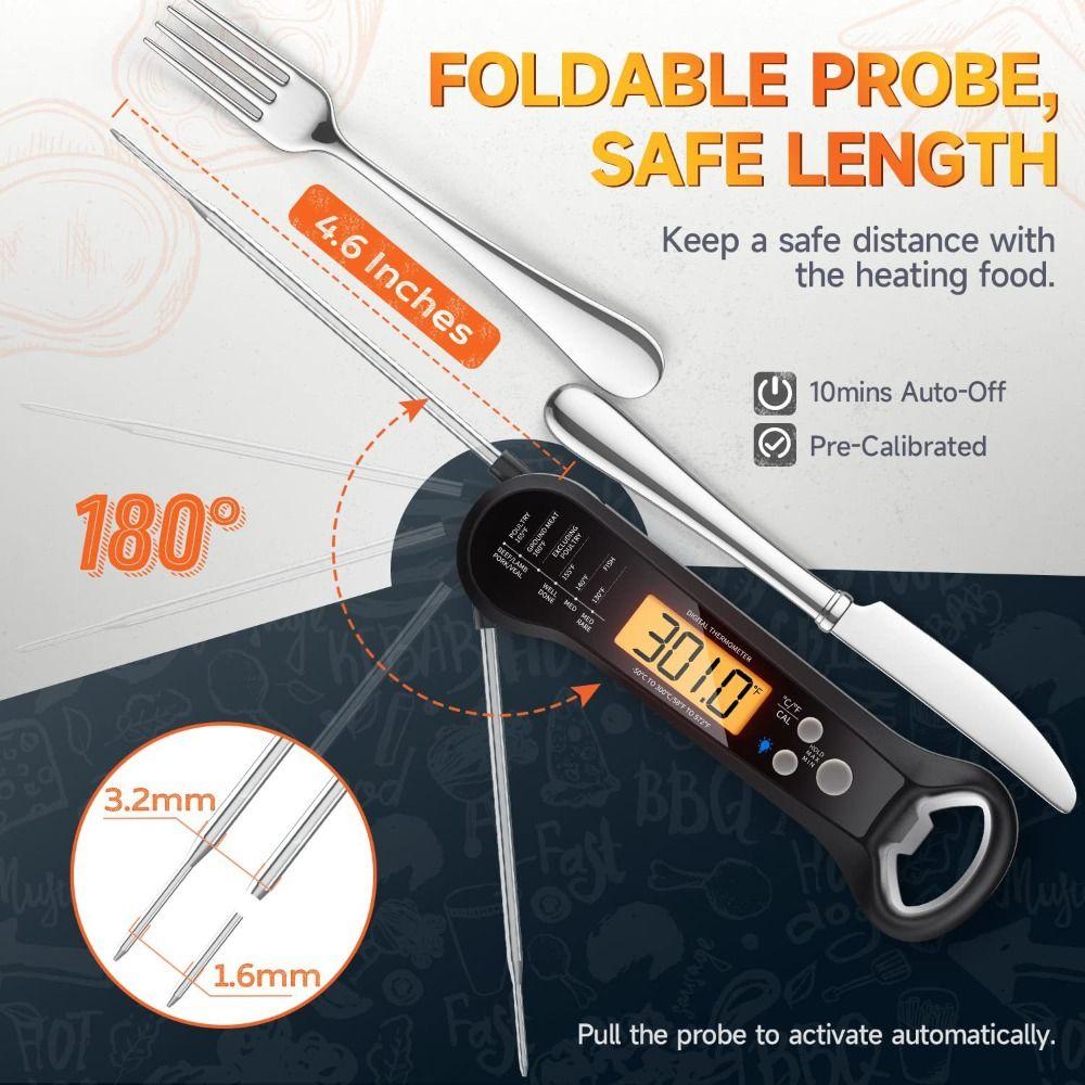 Waterproof Electronic Food Thermometer 2-in-1 Professional Meat Thermometer  Grilling