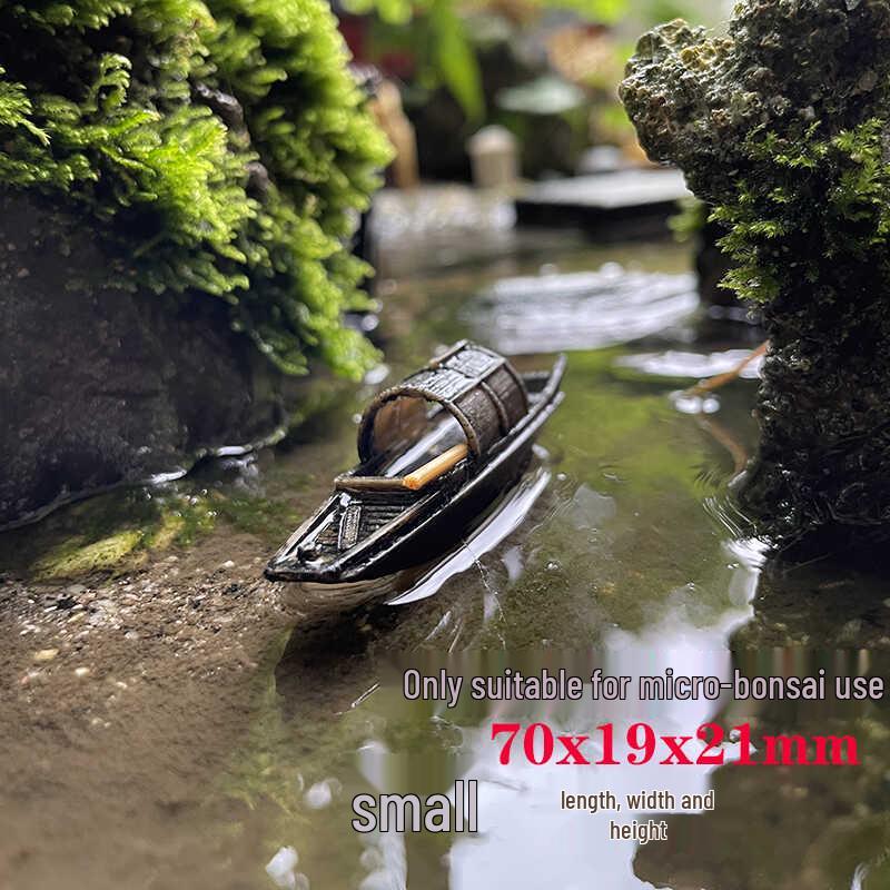 Floating Chinese Antique-Style Fishing Boat Model: Outdoor and Indoor Aquatic Landscape Decor