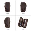 Contact's Family Genuine Leather Watch Case for 2 Watches, Portable Dustproof Travel Watch Case with Double Zipper Design
