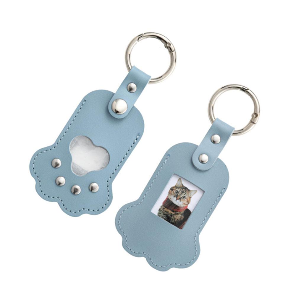 NEW Pet Hair Memorial Keychain PU Leather Keepsake Locket For Cat Dog Fur Pet Hair Storage Pendant Handbag Hanging Accessories
