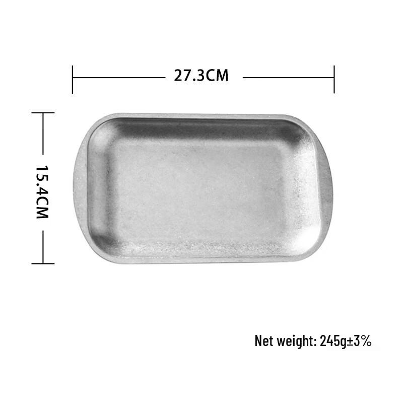 ZISIZ 304 Stainless Steel Retro Snowflake Grey Rectangular Plate