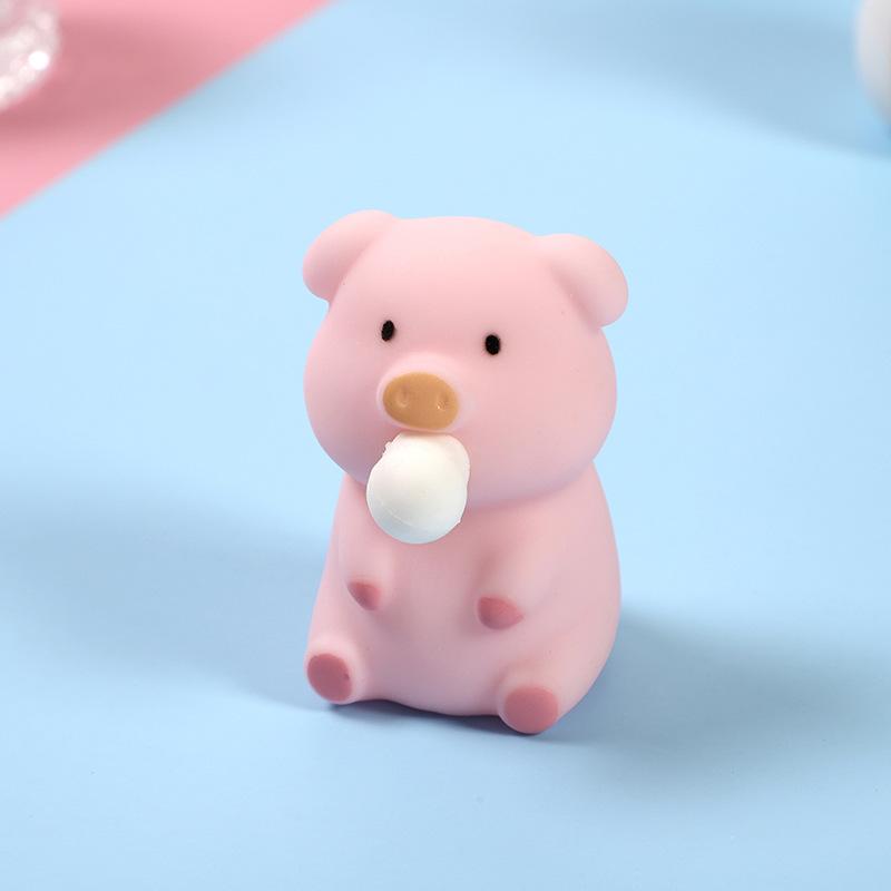 Cute Blow Bubble Pig Anti Stress Squishy Toys Animal Venting Ball Decompression Sensory Fidget Toy For Adults Kids Party Favors