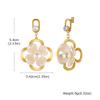 New Geometric Gold Color Layered Circle Dangle Earrings, Waterproof Stainless Steel Crystal Drop Earrings Women Trendy Jewelry