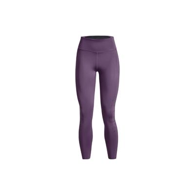 Under Armour Ss23 Fly-Fast Gładkie Legginsy Fitness z Wysokim Stanem Dziewięciopunktowe Damskie Legginsy Winylowy Fiolet 1376820-571