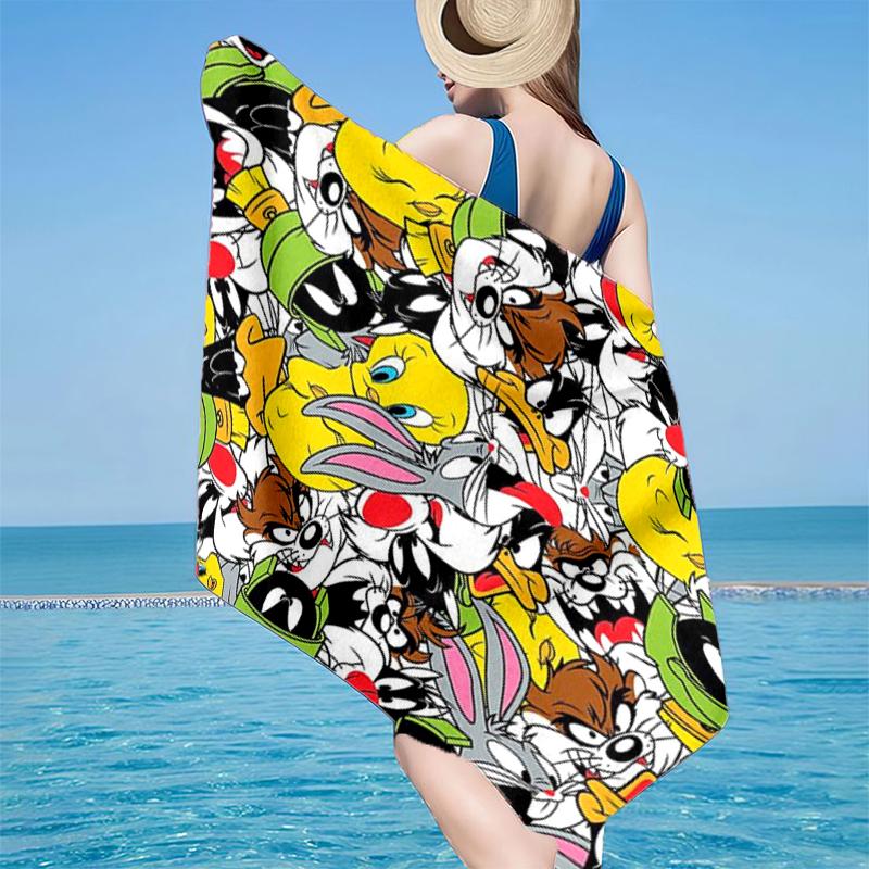 Cartoon rabbit Yellow Bird Beach Towel, Super Soft Microfiber, Gift for Her/Him, Birthday, for Pool, Beach, Travel, Home Decor Fan gifts