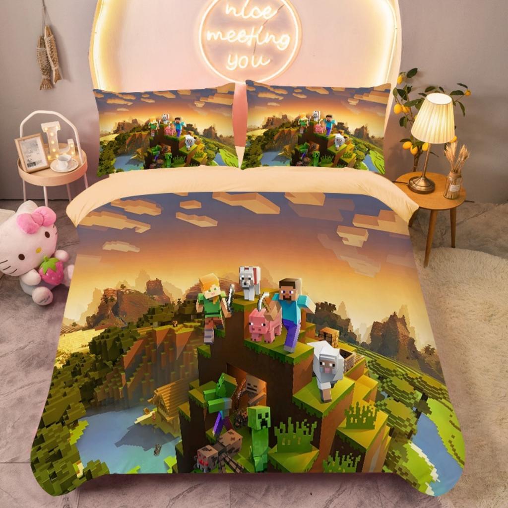 Anime quilt cover My World Duvet Cover My World Monster Hunters Bedding Set Pillowcases Bedclothes Children's Kids Adult