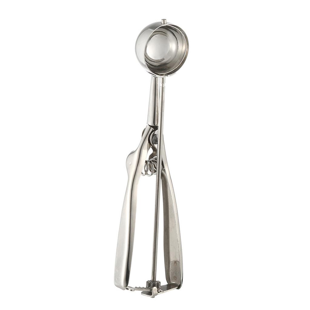 Ice  Spoon Stainless Steel Spring Handle Masher Cookie Scoop