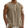 Men Color Block Sleeveless Muscle Workout Gym  Shirts Casual Button Down Slim Fit Tee