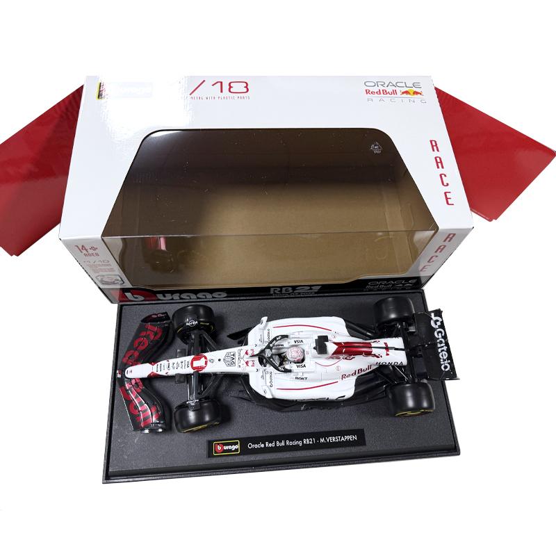 Bburago 1:18 Red Bull Racing  F1 Rb21 1#Verstappen #22 Yuki Japanese Grand Prix White Coating Alloy Cars Model Toy