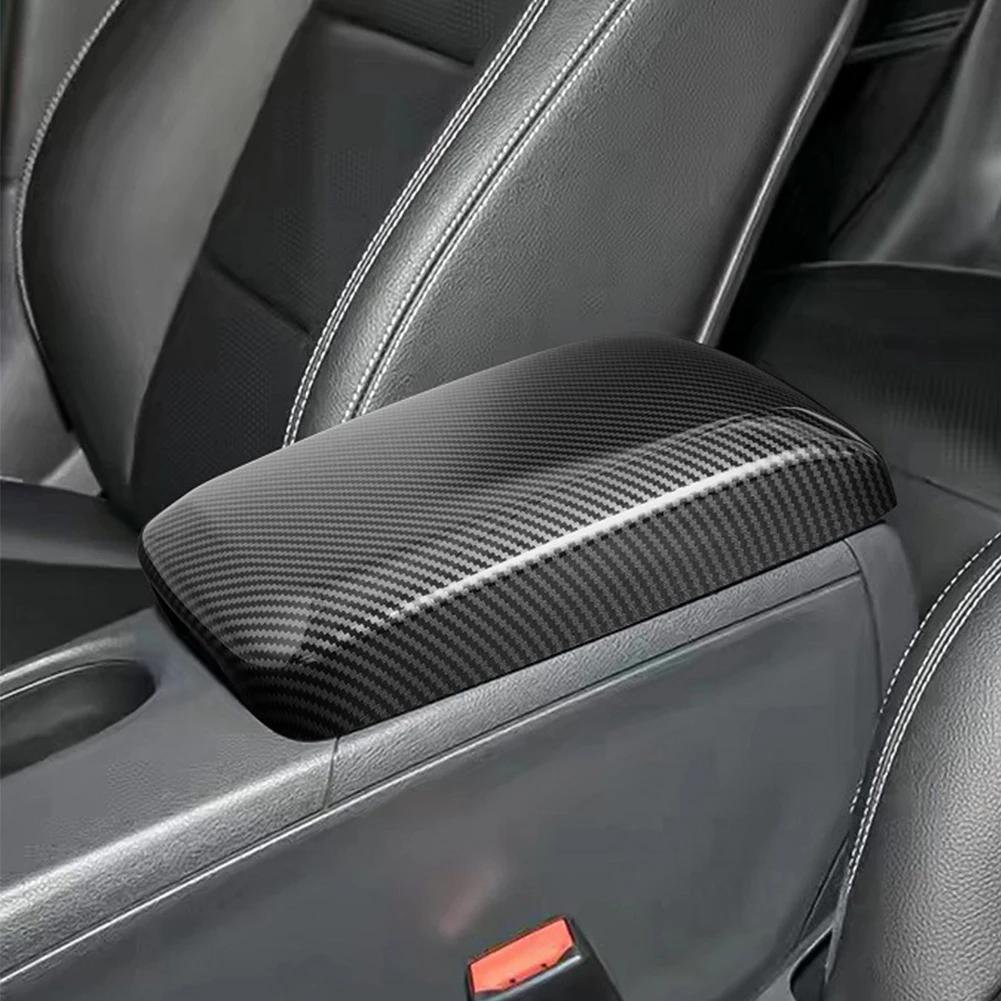 Cubierta de Panel de Caja Reposabrazos Central de Coche Fibra de Carbono y Negro Brillante Accesorios Interiores Para Mercedes Benz GLA220 CLA200A180 B180