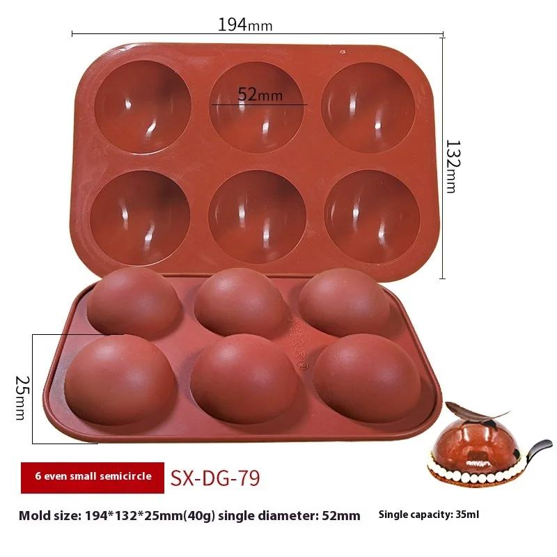 Silicone Hemispheric Chocolate Mold 3d Half Ball Cookie Mousse Cake Dessert Fondant DIY Mould Kitchen Non-stick Baking Tools