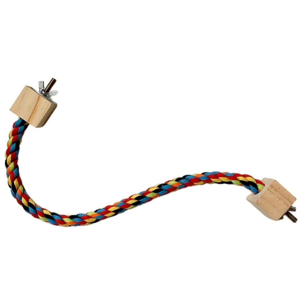 Wood Cotton Rope Toys Parrot Color Parrot Climbing Toys New Pet Bird Bite Toys