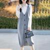 Plus Size Women's Artistic Wool Knit Strap Skirt - Autumn/Winter Versatile, Simple & Cozy Style