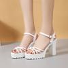 Heeled Wedge With Platform Waterproof Women's Sandals Luxury Summer 2025 Trending Comfortable Vip Original Offers Ladies Shoes