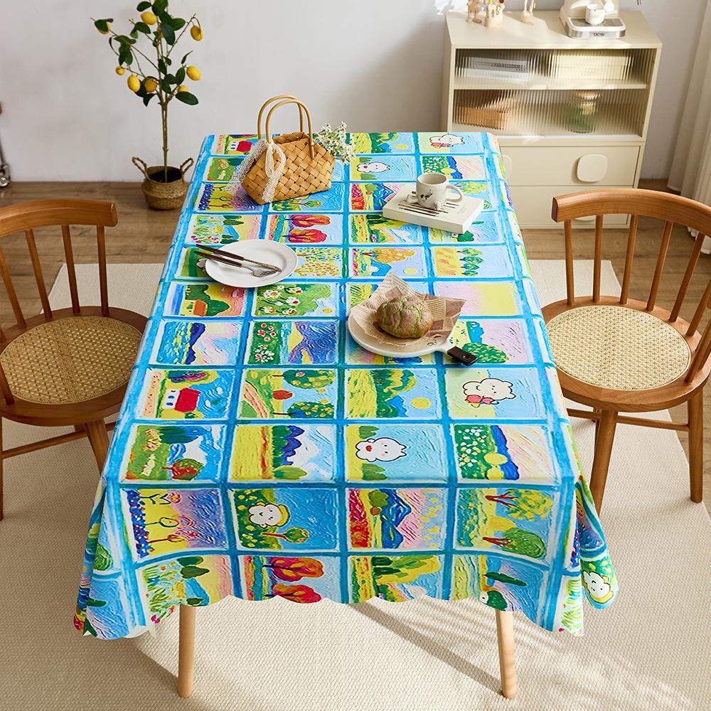 Retro Table Cloth Simple National Waterproof Table Mat Light Luxury High-End Coffee Table Cloth