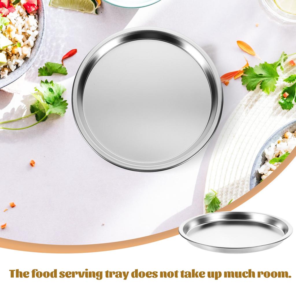 Stainless Steel Cold Skin Plate Circle Tray Dinner Fruit Pastry Platter Turkey Practical Cookie Dish Toddler Serving Snack
