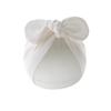 Cute Bunny Ears Baby Turban Hat Solid Color Soft Cotton Infant Beanie Cap Toddler Bonnet Headwrap for Baby Boys Girls