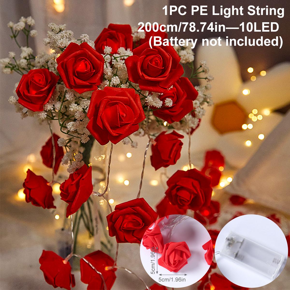 

Светодиодные гирлянды из искусственных роз, рождественские огни, украшения для свадьбы, дома, комнаты, занавески, лампы, декор