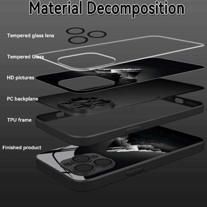 Snowy Mountain Cold Art Pattern Tempered Glass Phone Case For iPhone 17 16 15 14 13 12 11 Pro Max 17 Air 7 8 Plus XS X XR Cover
