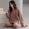 Pajamas Women'S Winter Half Fleece Thickened Fleece Warm Autumn And Winter Soft Can Be Worn Outside Loungewear