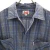 Budweiser Check Pattern Short Sleeve Shirt L Navy Seersucker Men's Used