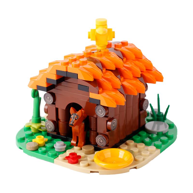 MOC Bricks Toys Model Farm Building blocks Cattle Horse Carriage Transport Vegetable Garden Flower Plant Friut Field Tree Animal