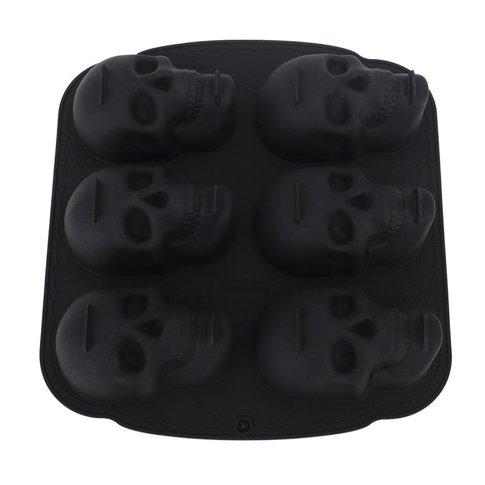 Elasticity Skeleton Head Cake Mold Food Grade Silicone Skull Baking Mold  Halloween