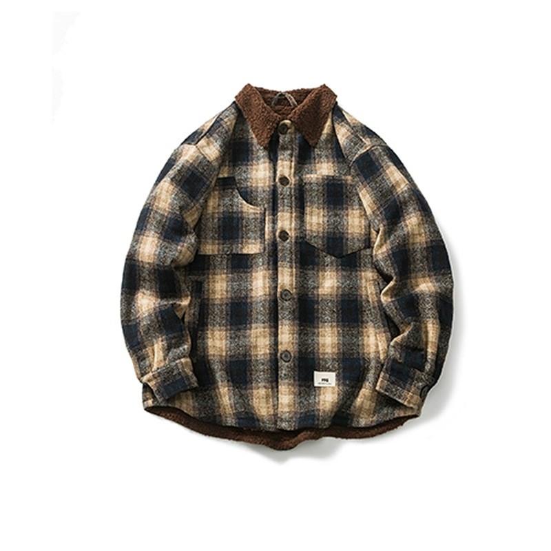 Winter Japanese Retro Multi-Pocket Plush Jacket Loose Fit Teens