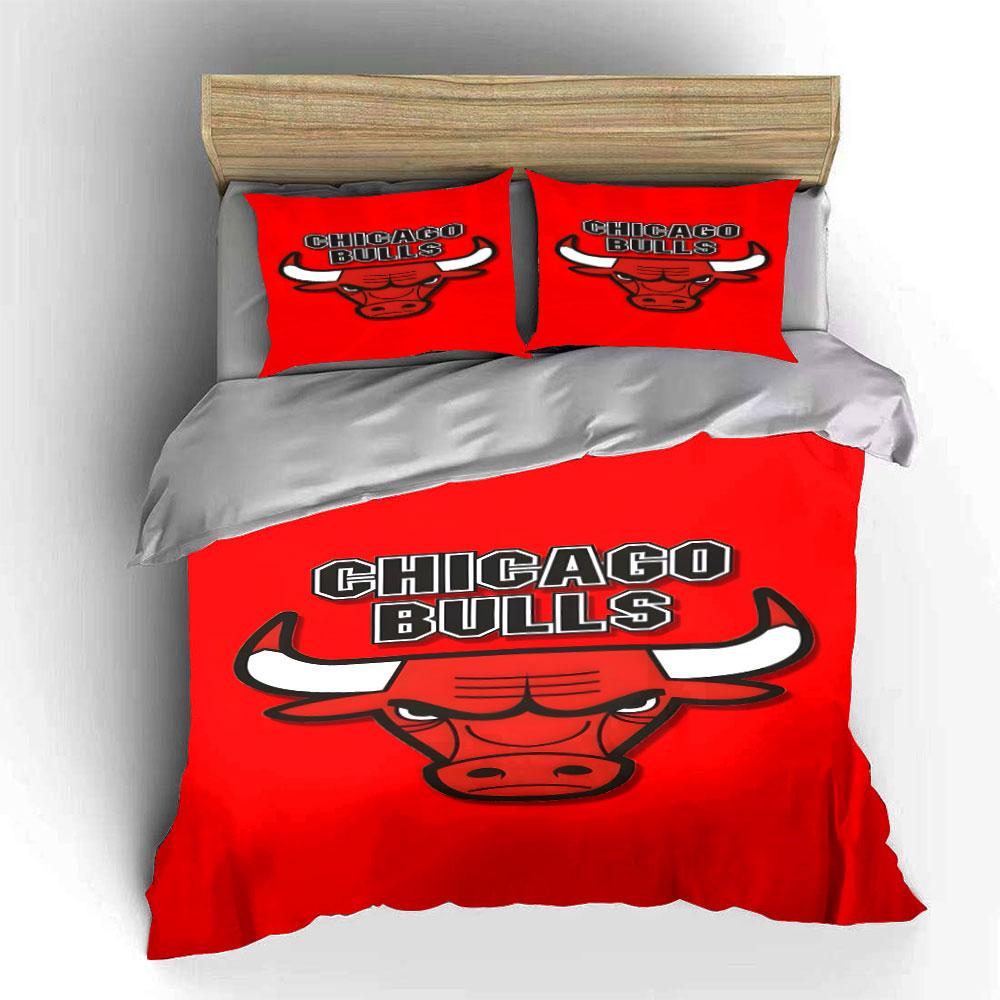 Testa di toro, "Chicago Bulls". Set lenzuola Set copripiumino Copripiumini Federe(1*Copripiumino 2*Federe senza imbottitura piumone)