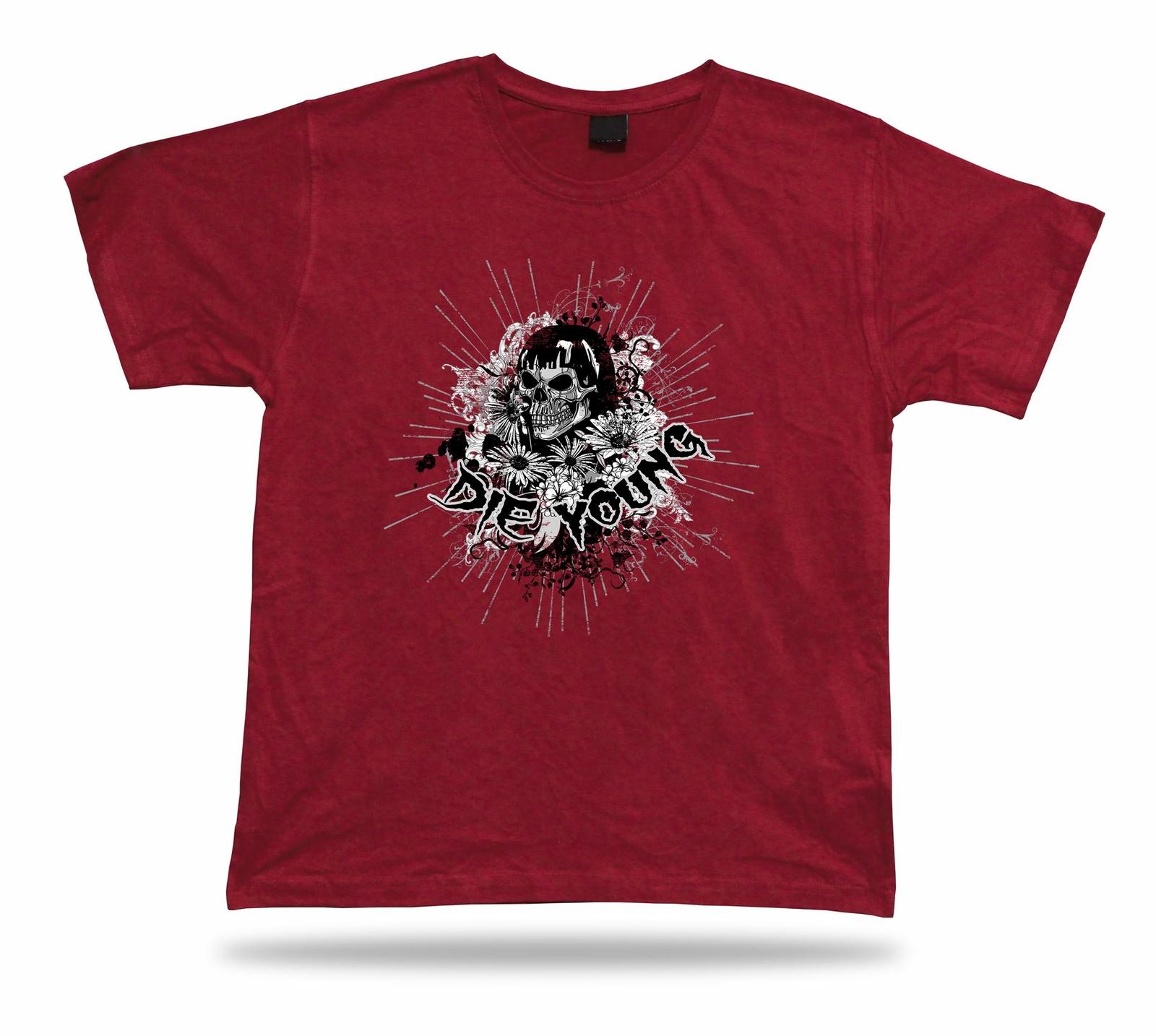 

Die young Skeleton Girl black and white t shirt tee birthday special gift S разноцветный