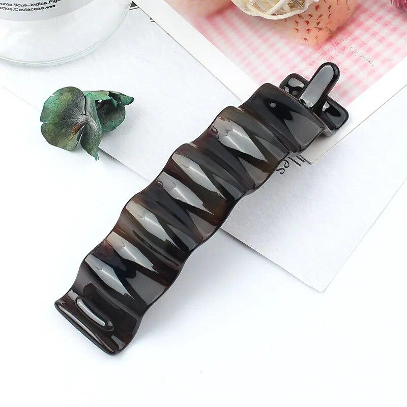 Frosted Ponytail Clip Jelly Color Hair Clip Women Acrylic Wave Banana Clip Hairpin Ponytail Twist Clip Style Headwear