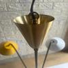 Mid-Century Modern Sputnik Kronleuchter 6-flammig Messing Deckenleuchte Bunte Schirme Retro Hängelampe für Wohn-, Esszimmer