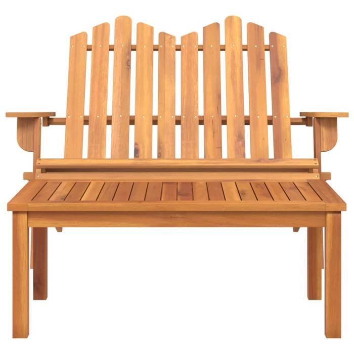 VidaXL Ensemble de Salon de Jardin Adirondack 2 pcs, Bancs avec Dossier et Accoudoirs, Ensemble de Meubles avec Table Basse, 360041