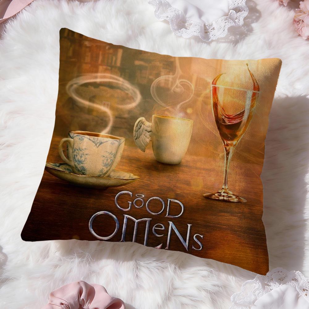 Tv G-Good Omens Cushion Cover Premium Comfort Reversible Pillow Cove -Two in One Design for Any Room & Car Interior