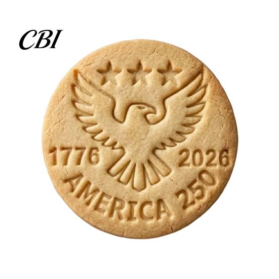 Three-dimensional Embossed Ornament 250th Anniversary Cookies with 3D Deep Texture, 1776-2026 Commemorative Decorations, Ideal Independence