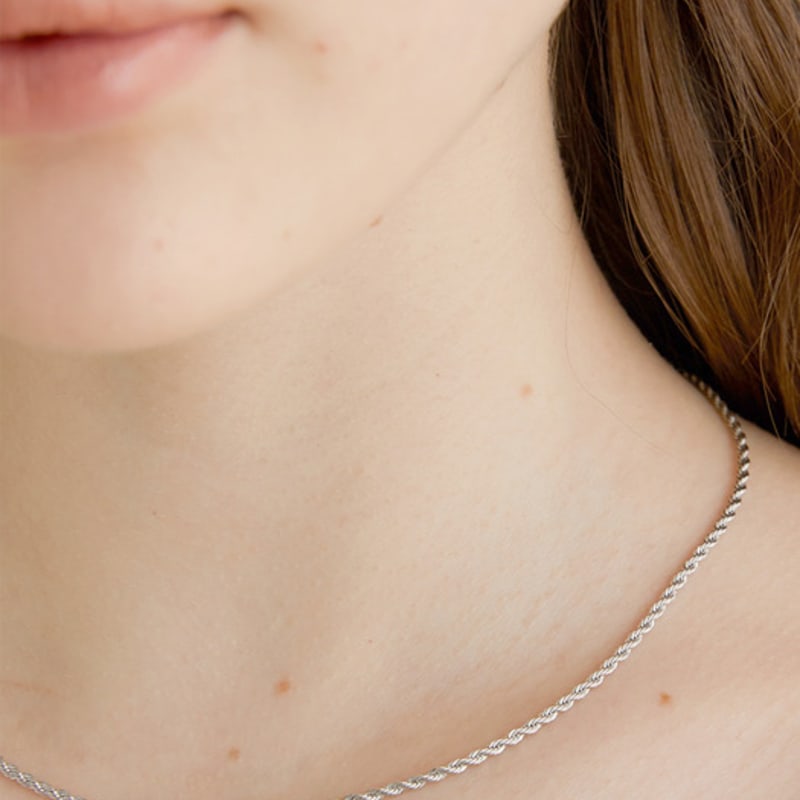 

halden simple rope chain necklace (N002_silver) Silver