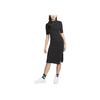 Nike Sportswear Essential Logo Embroidered Side-Slit Midi T-Shirt Dress Women Dress Black DV7879-010